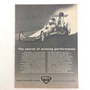Vintage Cerny-Moody Top Fuel Dragster Print Ad Angle Racing Cam NHRA Advertising